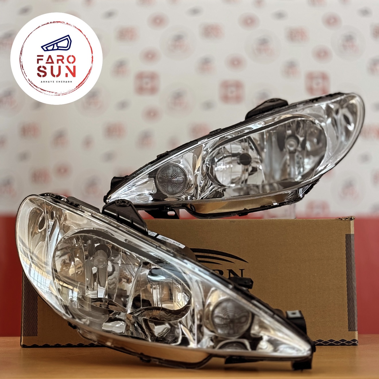 چراغ جلوی پژو 206 برند مدرن صنعت بسته ۲ عددی (جفت)